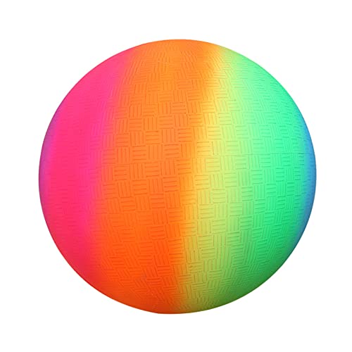 PVC Regenbogen Ball, Bouncy Kickball, PVC Kinder Spielball, Rainbow PVC Soft Ball für Kinder Mehrfarbig Regenbogen Ball Kinder Fußball Softball Kinderball für Drinnen und Draußen (7,87 Zoll),1 Stück