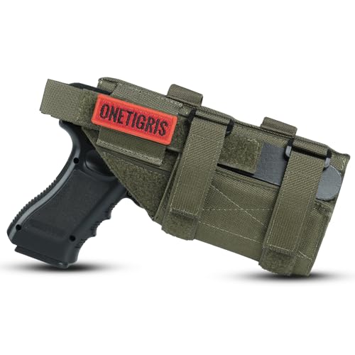 OneTigris 1000D Nylon Taktische Molle Pistolenholster Gürtelholster für Pistolen (Waldläufer-Grün)