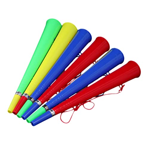 BESPORTBLE 6Pcs Sportspiel Trompete Kunststoff Vuvuzela Stadion Hörner Fan Cheer Promotion Requisiten Konzert Ornament für Sportweltcup Partyzubehör (Zufällige Farbe)