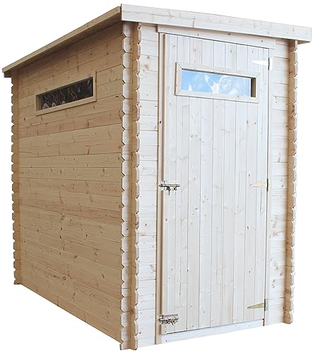 Gartenhaus Holz - Geräteschuppen Holz - Gerätehaus kleine Fenster B144xL239xH198 cm/ 2.63 m2 - Fahrrad Schuppen - Gartenhäuser & aufbewahrung Wasserfestes Dach TIMBELA M306A