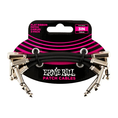 Ernie Ball Flachband-Patchkabel, 3er-Pack, 7,62 cm