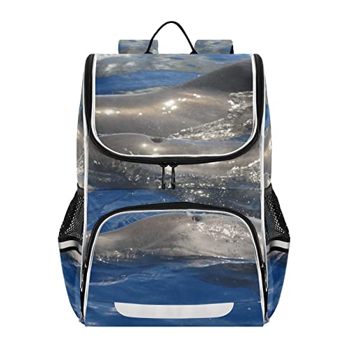 Vnurnrn Süße Delfine Tierwasser Kinderrucksack Schulter Rucksack für Jungen Mädchen Bookbag Laptop Büchertasche Rucksäcke Für Schule