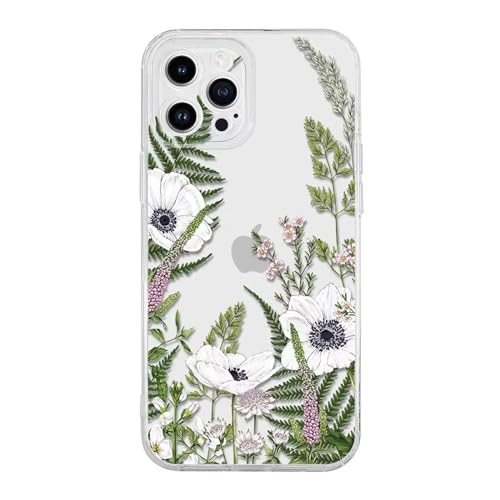 Rnrieyta Miagon Kreativ Blume Hülle für iPhone XS Max,Schmetterling Blätter Blumen Flower Serie Schutzhülle Transparentes Weich TPU Cover Dünne Kratzfeste Silikon Gel