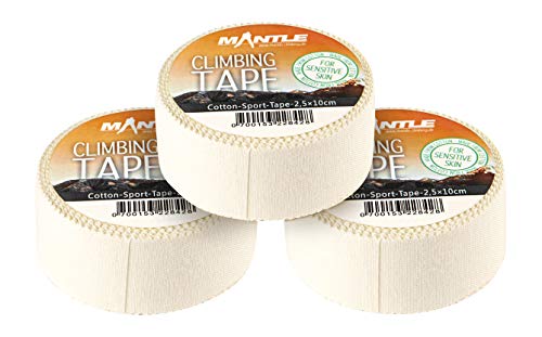 Mantle Fingertape 2,5cm x 10m 3 Rollen weiß Klettern Bouldern Kampfsport Volleyball Handball Basketball Kraftsport Sporttape