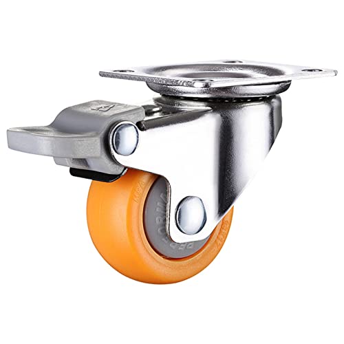 4pcs 1.5 inches 38mm Heavy Duty 120kg Orange Swivel Castor Wheels Trolley Furniture Caster (Color : G15)