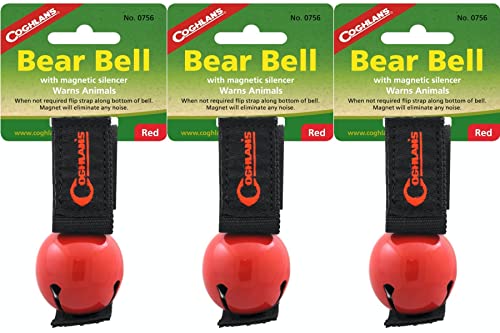 Coghlan's Bear Bell with Magnetic Silencer - Red (3-Pack)