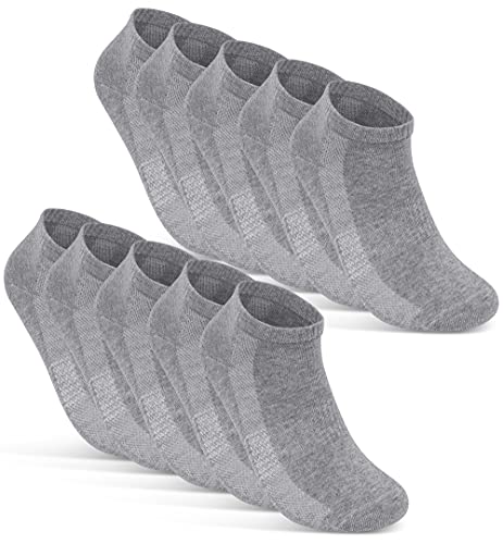 Sneaker Socken Damen Grau 39-42 Baumwolle Unisex 10 Paar Graue Damen Sneakersocken 16510 WP (Grau 39-42)