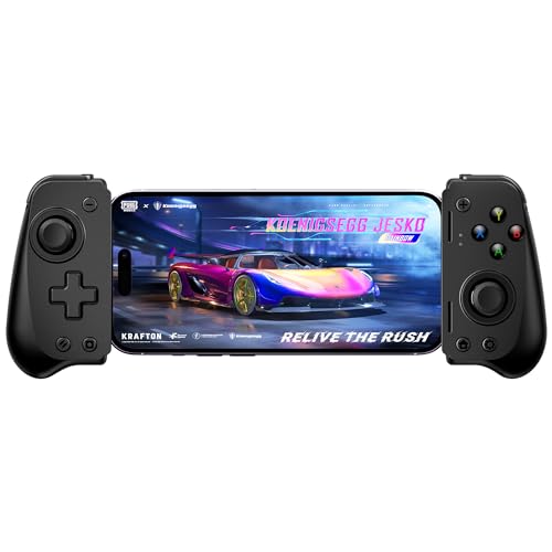 EasySMX M10 Handy Controller für iOS, Smartphone Controller mit Hall Effect Joysticks/Hall Trigger, Passthrough Aufladung, geringe Latenz