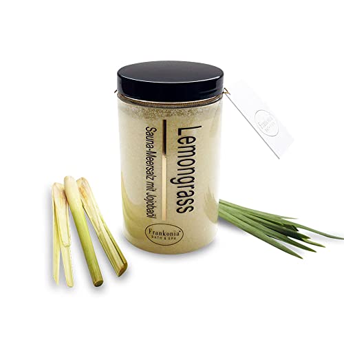 Frankonia BATH & SPA Sauna Salz Peeling – Lemongrass 400g - Meersalz m. Jojobaöl Vitamin E Body Scrub – Dusch- und Körperpeeling für alle Hauttypen – vegan – ohne Parabene