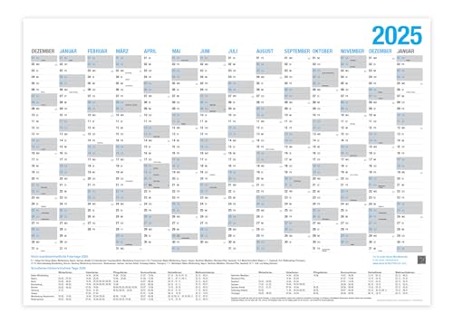 XXL Wandkalender 2025 / Kalender Jahresplaner - 14 Monate Jahreskalender (DIN A1, 59,4 x 84,1 cm)