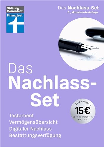 Das Nachlass-Set: Testament, Vermögensübersicht, Digitaler Nachlass, Bestattungsverfügung