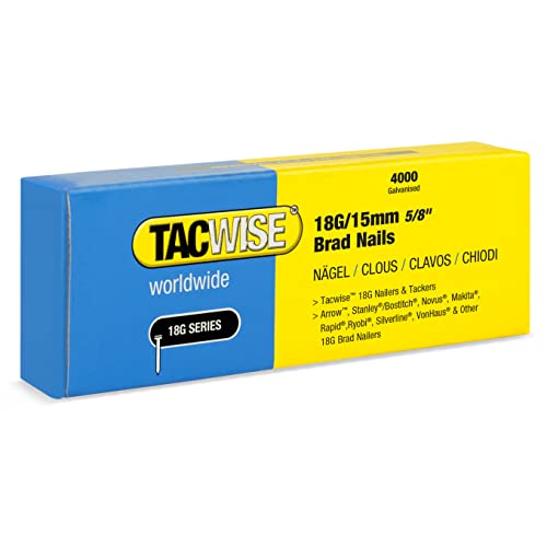 TACWISE 1708 Stauchkopfnägel Brad Typ 18G / 15 mm, verzinkt, Silberfarbig