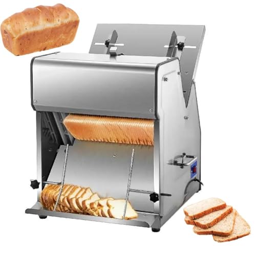 ANGDI Kommerzieller Toastbrotschneider, Brotschneidemaschine for 31 Scheiben, 12 mm Scheibendicke, 11–39 cm Brotleitblecheinstellung, 304 Edelstahl, perfekt for Bäckerei, Küche, Café