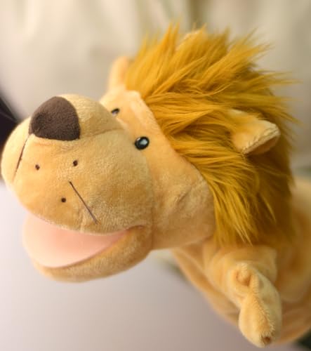 LOMTRATS Tierhandpuppen für Kinder, Kleinkind enthält Wolf, Tiger, Löwe, AFFE und bewegliche offene Münder, perfekt zum Geschichtenerzählen, Unterrichten, im Vorschulalter und als Geburtstagsgeschenk