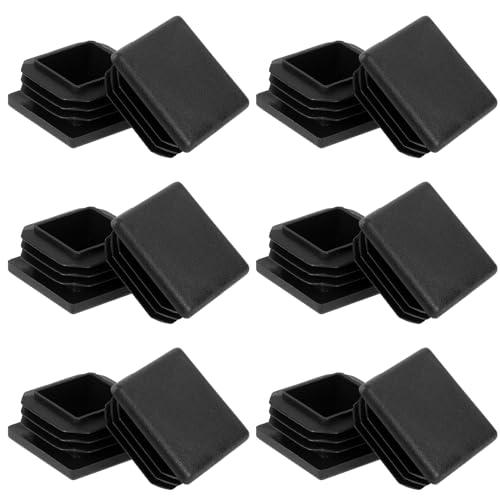 12 Stück Rohrstopfen 30x30 mm Schwarz Fußkappen Kunststoff Quadratischer Endstopfen Lamellenstopfen für Vierkantrohr Metallprodukte Stühle Regale Rohrabdeckung