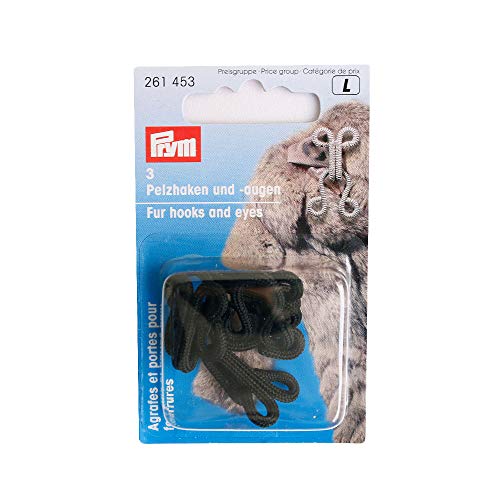 Prym Fur Hooks & Eyes, Black, 3 PC Haken und Augen, Plastic, Schwarz, Eine Grösse, 3