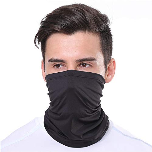 KUNSTIFY | Multifunktionstuch Mundschutz | Bandana Herren Damen Schlauchschal Halstuch Gesichtsmaske Mund-Nasen-Schutz Maske Sonnenschutz Baumwolle Outdoor | elastisch atmungsaktiv waschbar (Schwarz)