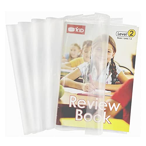 ONTYZZ Buchumschläge 10 Stück Bucheinschlagfolie Einstellbar Wasserdicht Buchschoner für Schulbücher Schulhefte Wiederverwendbare Workbooks Klare Heftumschläge Transparent A4