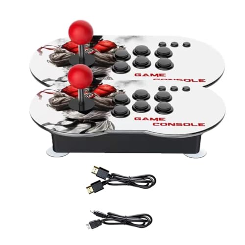 MT6-Retro-Konsole mit 2 klassischen Arcade-Joysticks, robust, über 15.000 vorinstallierte Spiele und eingebaute 64 GB, HDMI-HD-Ausgang und USB-Anschluss.