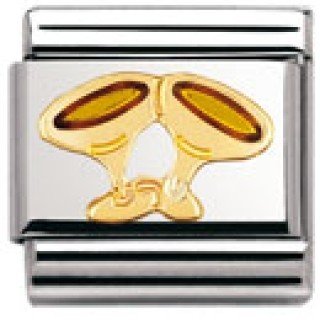 Nomination Composable Classic Fun Edelstahl, Email und 18K-Gold (Sektglas) 030209