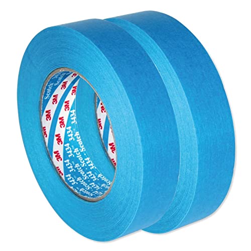 3M 3434 Abdeckband für Karosserie, Rahmen, Silikone, Modellbau, 25 mm x 50 m, blau (2 Rollen)