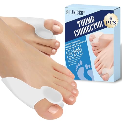 6 Stück Zehenspreizer Silikon Hallux transparent,Ballenschutz für Großzehe, für Spreizung und natürliche Ausrichtung der Zehen-lindert durch Druck-Universalgröße