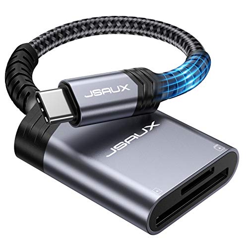 JSAUX USB C Kartenleser (2-in-1) SD/MicroSD Super Speed USB C auf SD Card Reader/Adapter Kompatibel mit iPhone 15/15 Pro Max/ 15 Pro/15 Plus, iPad Pro, MacBook Pro/Air, Galaxy S8 auf S24-Grau