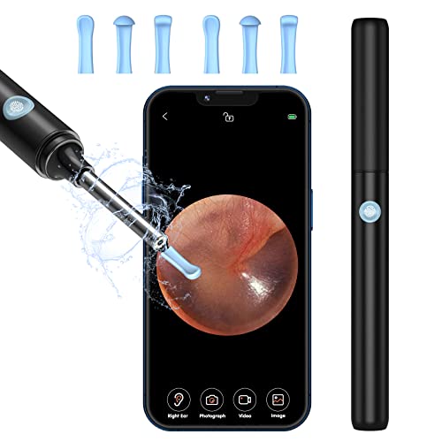 Ohrenschmalz Entferner Otoskop, VITCOCO Ohrenreiniger Kamera, 5MP HD Ohr Kamera IP67 Wasserdicht Ohr Reinigung, Wifi Ear Cleaner Camera mit 6 LED Leuchten Ohr Endoskop für iPad, iPhone & Android