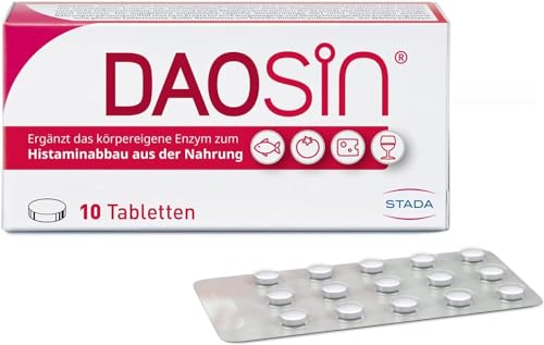 DAOSiN – Nahrungsergänzungsmittel mit DAO-Enzym - unterstützt den Histamin-Abbau - 120 magensaftresistente Tabletten mit Diaminoxidase Enzym