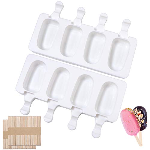 Eisformen Silikon Formen,Stieleisformen,BPA Frei Kuchen Eis am Stiel Backform, Popsicle Molds Set,Eiscreme form-Cake Pop Ice Lolly Mould Eis Selber Machen Dessertform