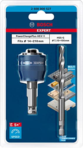 Bosch Professional 1x Expert Power Change Plus Lochsäge-Systemadapter (Ø 7,15 mm, Zubehör Lochsäge)