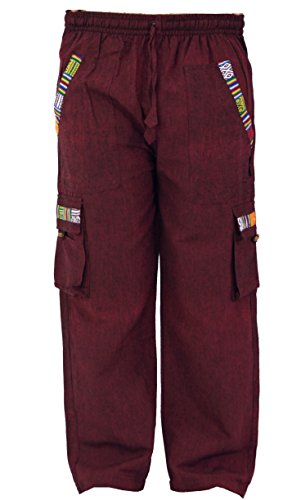 GURU SHOP Yogahose, Goa Hose im Ethnostyle, Wine, Baumwolle, Size:S (46)