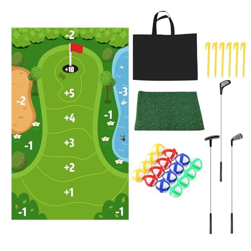 Lässiges Golfspielset Für Drinnen Und Draußen, Tragbares, Klebriges Golfspiel Mit Golfspielmatte, Schlagmatten Und Golftrainingshilfe, Battle Royale-Golfspiel Für Erwachsene Und Kinder