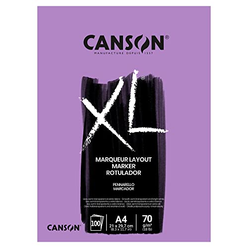 CANSON 297236 XL® Marker, Markerblock, DIN A4, 100 Blatt, 70 g/m²