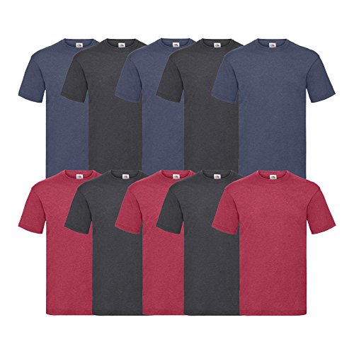 Fruit of the Loom 10 T Shirts Valueweight T Rundhals S M L XL XXL 3XL 4XL 5XL Übergröße Diverse Farbsets auswählbar