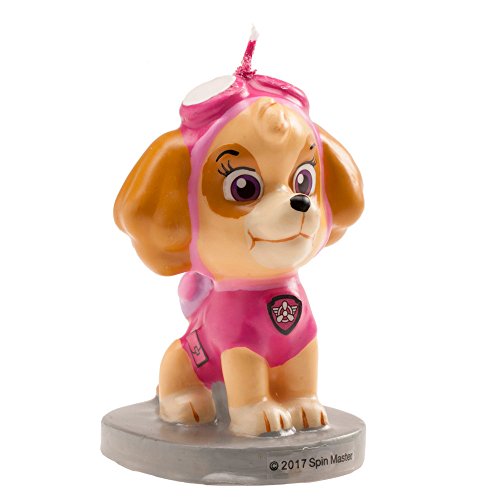 Dekora - Kerzen Deko Geburtstagskerze | Set von 3D Geburtstagskerzen Skye von Paw Patrol für Kindertorten - 7 cm