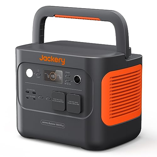 Jackery Explorer 1000 Plus Tragbare Powerstation, 1264Wh LiFePO4 Batterie mit 2x 2000W AC Ausgängen, Erweiterbar auf 5kWh für Urlaub RV Camping Notfall