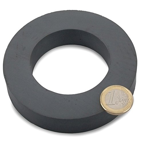 Ringmagnet Ø 100,0 x 60,0 x 20,0 mm Y35 Ferrit - hält 16 kg,Magnetring, Magnet Scheibe mit Loch Ring