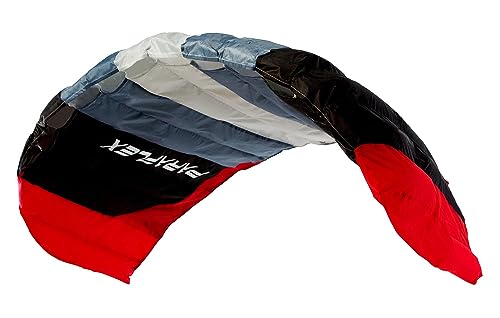 Wolkenstürmer® Paraflex Basic 2-Leiner Lenkmatte 2.1 SE (grau) – Flugfertiger Flugdrachen – Zweileiner Lenkdrachen mit Lenkstange und Dyneemaleinen