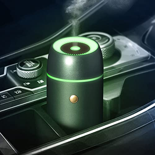 Earnest Living Ätherische Öl Diffusoren Auto Lufterfrischer für Ätherische Öle Lufterfrischer Auto Aromatherapie Diffusor 100ml mit Timer Nachtlicht und Auto Off Funktion USB Tragbar Grün Geschenk