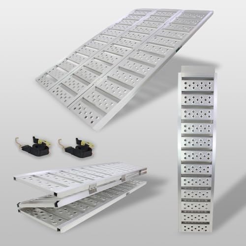 DREIBREIT by TRUTZHOLM 3-Fach Auffahrrampe klappbar 175cm Tragkraft 1020kg Alu grau gelocht gerillt Verladerampe Rampe