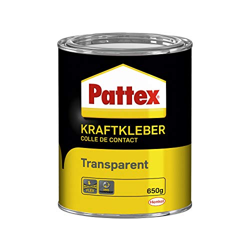 Pattex Kraftkleber Transparent, extrem starker Kleber für höchste Festigkeit, Alleskleber für den universellen Einsatz, hochwärmefester glasklarer Klebstoff, 1 x 650g