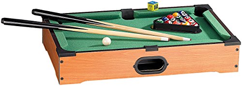 Playtastic Billiard: Mini Billardtisch mit 2 Queues & 16 Kugeln (Mini Billiard, Mini Billard Spiel, Kleiner)