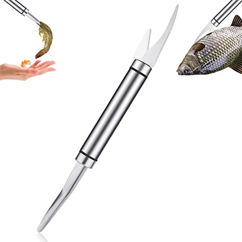 5 in 1 Multifunctional Shrimp Line Fish Maw Knife, Multifunktionaler Shrimp Line Fischschäler Edelstahl Messer für Garnelen Fischbauchmesser für Einfache Reinigung