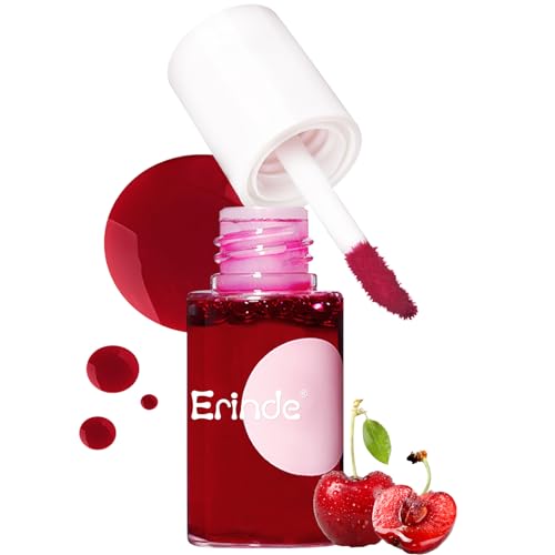 Erinde Lip Tint Stain Makeup，Korean Natural Lip Tint, Lip Stain Tint Waterproof Makeup, Mini Liquide Lipstick, Non-sticky & Long Lasting #04 CHERRY