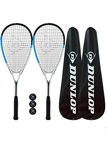 Dunlop Biotec Ti Squashschläger (Verschiedene Optionen) (2 x Squashschläger + 3 Squashbälle)