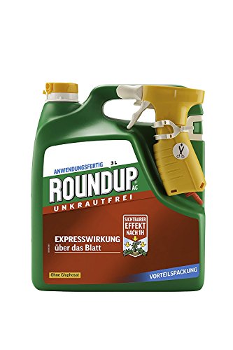 ROUNDUP AC Unkrautfrei Sprühsystem 3 l - Unkrautvernichter schnell und effektive Wirkung in Beeten oder Gartenwegen