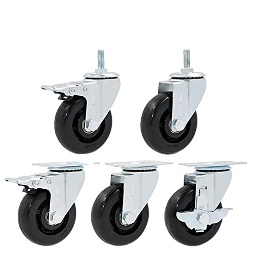 Ultra Durable 3 Inch Heavy Duty Loading 100kg Swivel Castor Wheels Trolley Caster Brake with Brake Universal Wheel (Color : 1pcs-e3, Size : 3 inch)