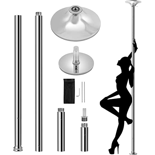 Yaheetech Pole Dance Stange 45 mm, Tanzstange 216,5 bis 275 cm Höhenverstellbar, Pole Dance Stange mit Statisch & Spinning Funktion, Stangentanz-Set für Zuhause, Club, Fitness- oder Tanzstudio