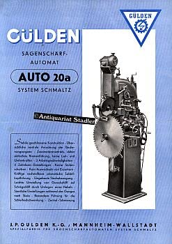 GÜLDEN Sägenschärf-Automat AUTO 20a System Schmaltz. FIrmenprospekt.